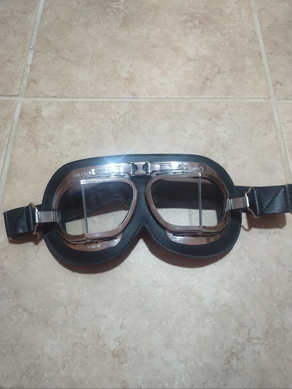 Vintage Halcyon Goggles Bs 4110 Aviator Motorcycle